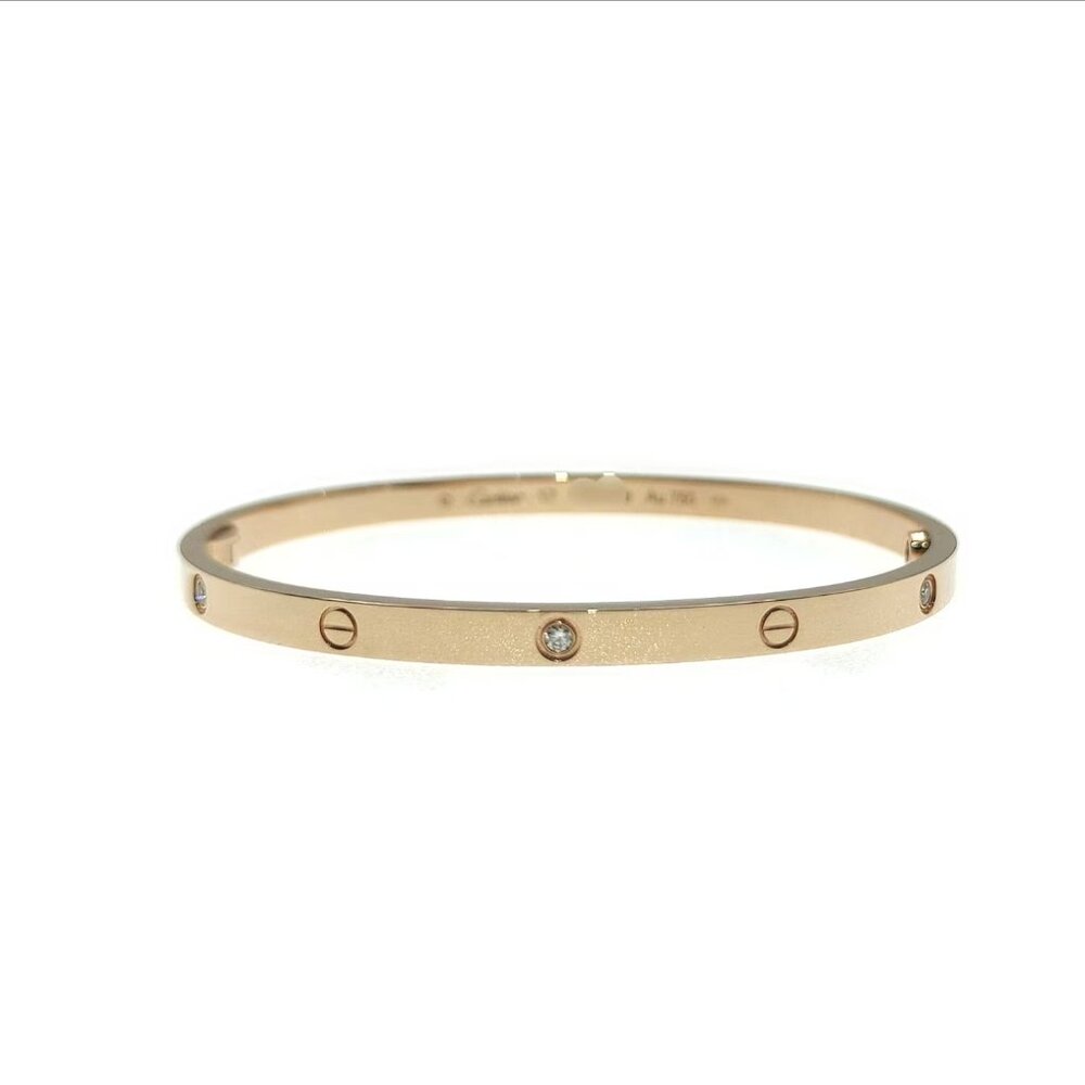 Cartier Love Bracelet 6P Diamonds 18K Rose Gold Size 17(small modle)